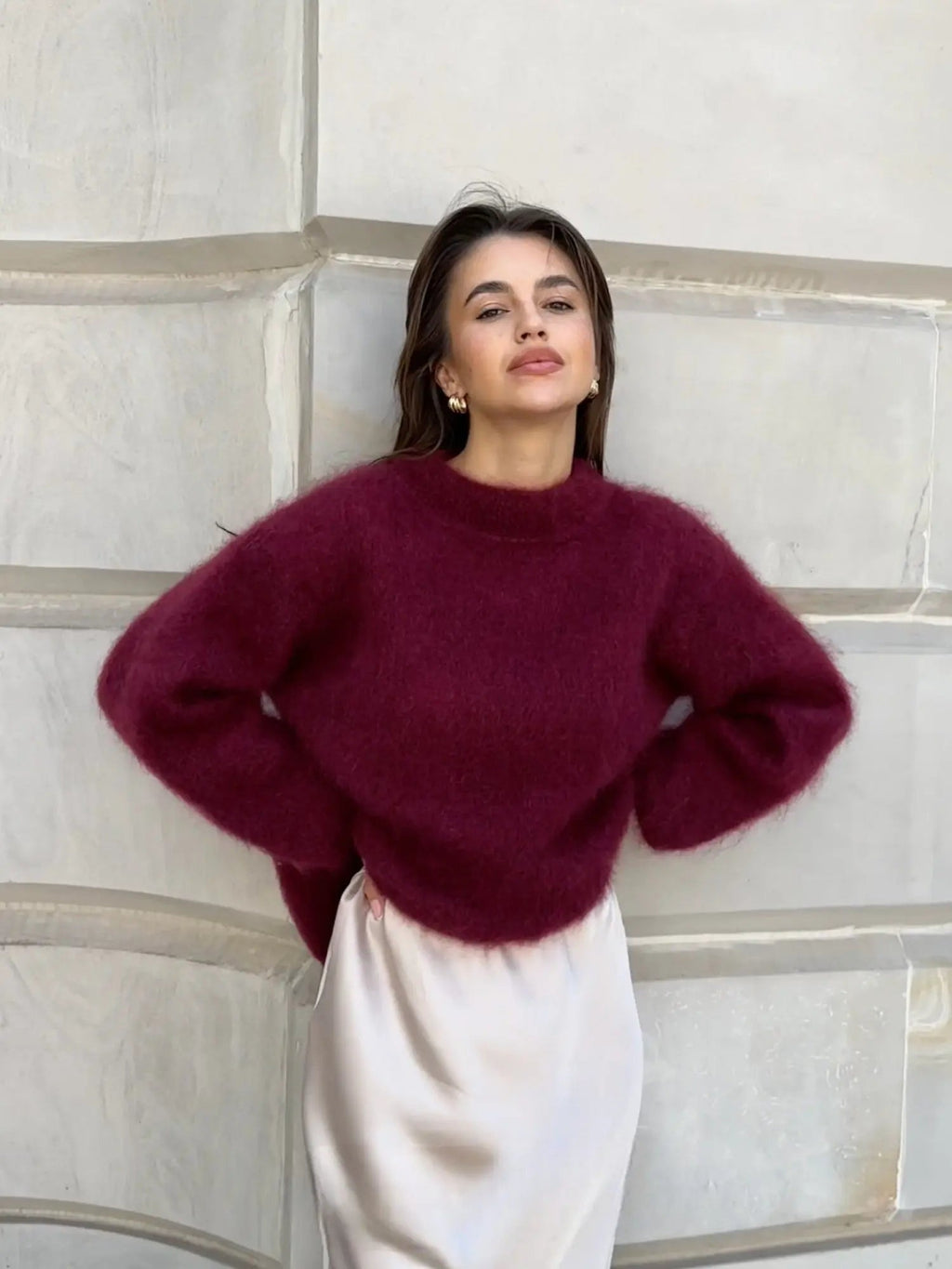 Celeste™ | Jersey de mohair oversize con cuello redondo