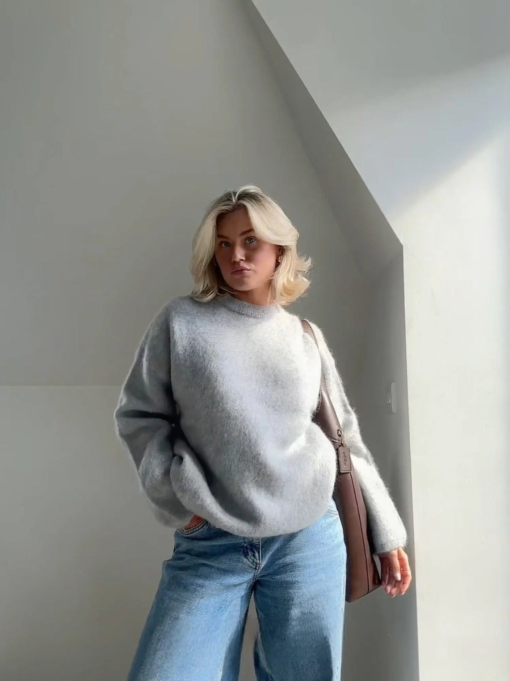Celeste™ | Jersey de mohair oversize con cuello redondo