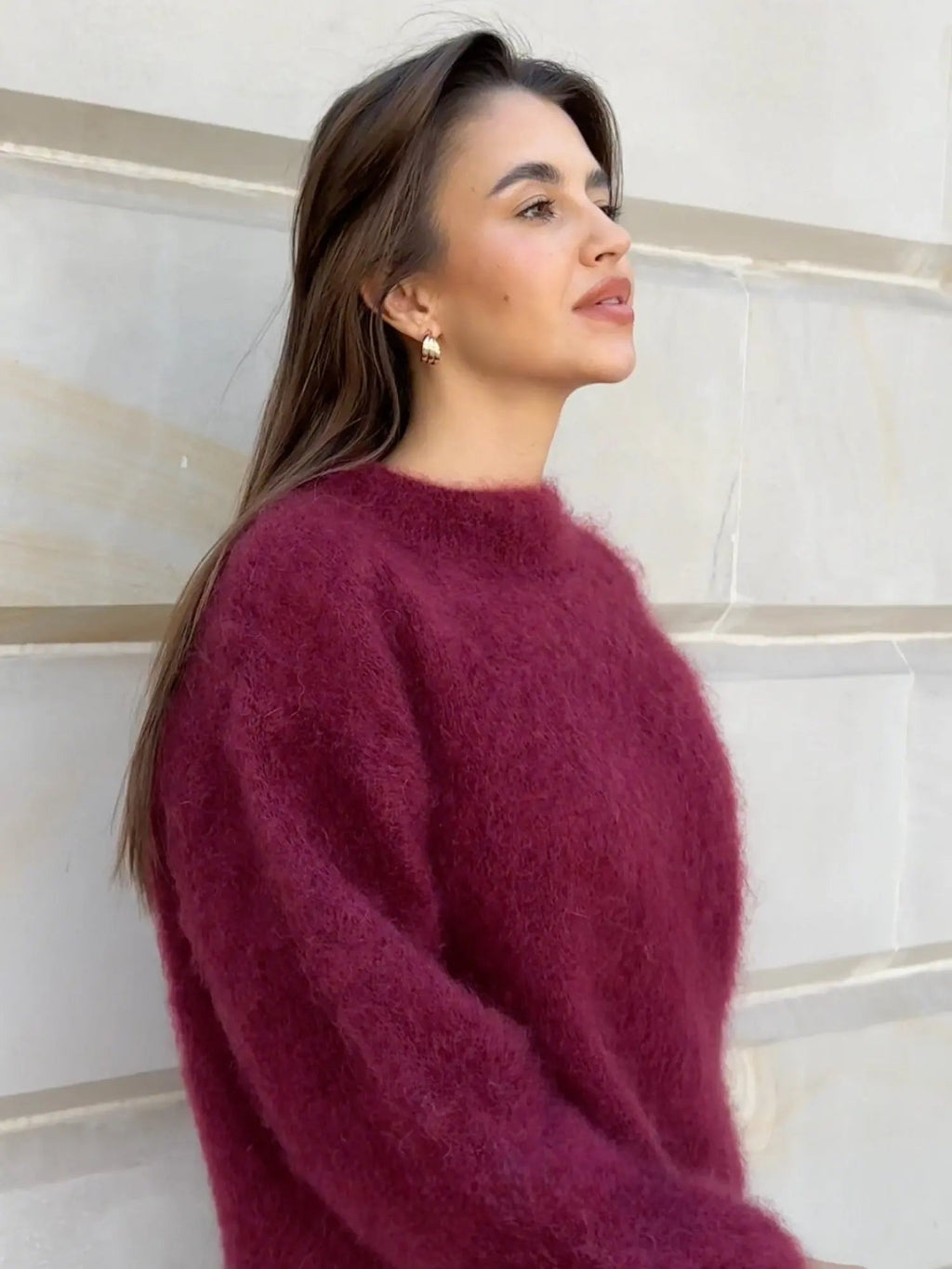 Celeste™ | Jersey de mohair oversize con cuello redondo