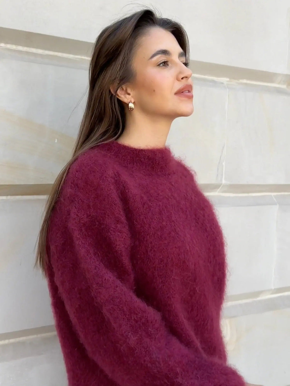 Celeste™ | Jersey de mohair oversize con cuello redondo