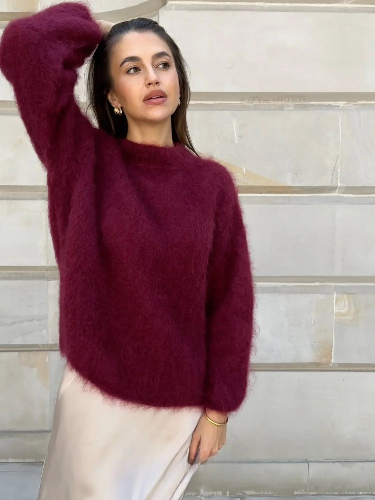 Celeste™ | Jersey de mohair oversize con cuello redondo