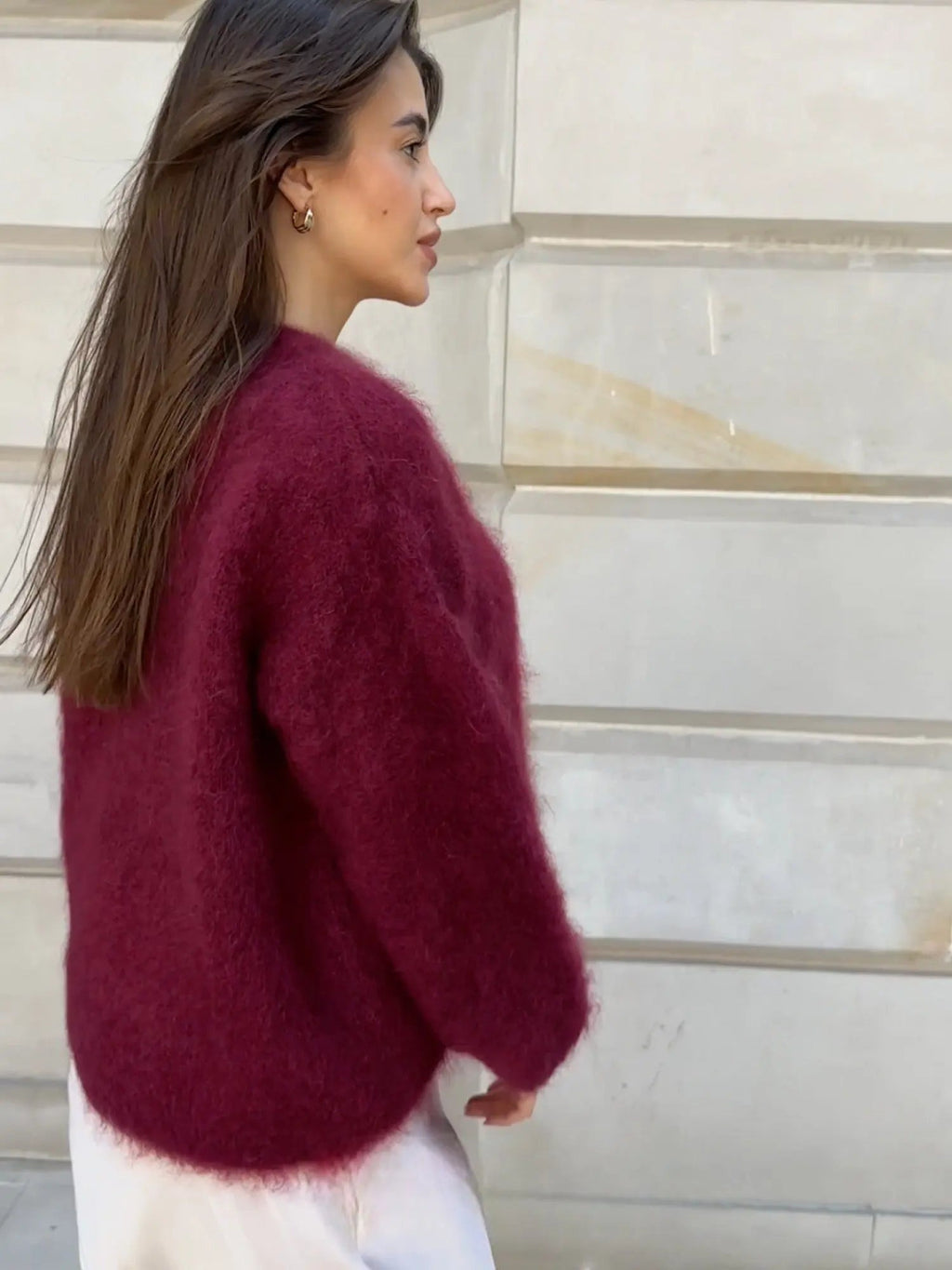 Celeste™ | Jersey de mohair oversize con cuello redondo