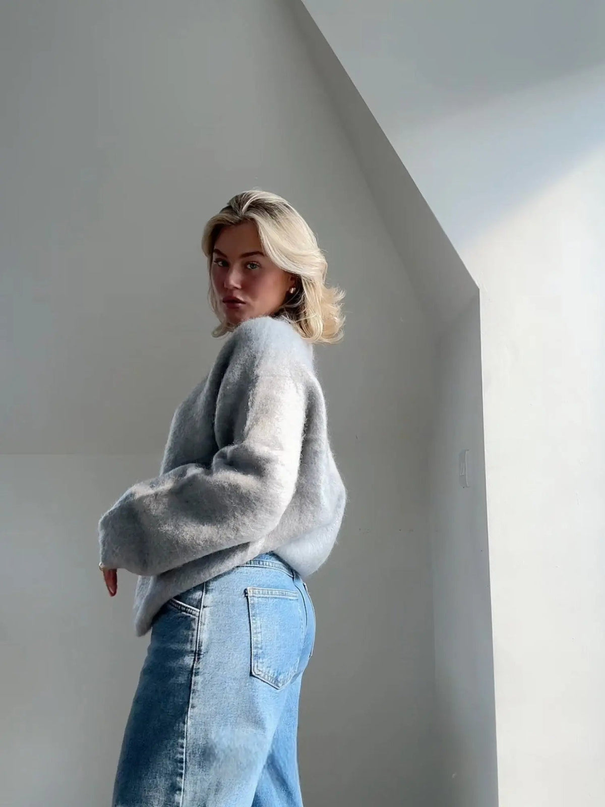 Celeste™ | Jersey de mohair oversize con cuello redondo