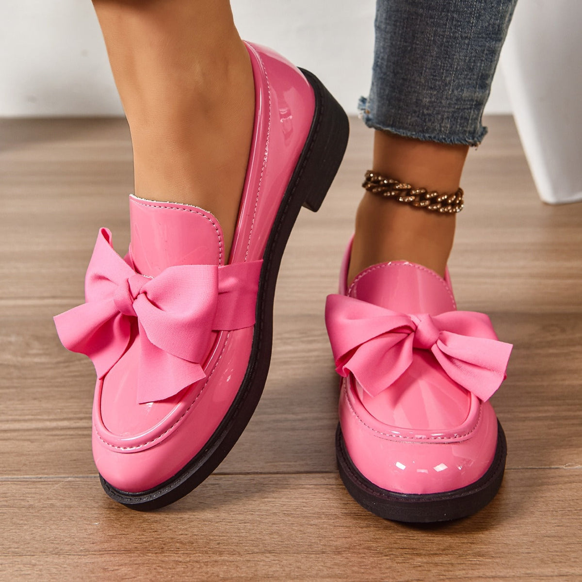 Brianna™ | Mocasines de charol con plataforma y lazo