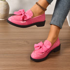 Brianna™ | Mocasines de charol con plataforma y lazo