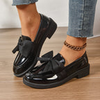 Brianna™ | Mocasines de charol con plataforma y lazo