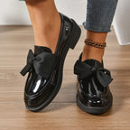 Brianna™ | Mocasines de charol con plataforma y lazo