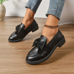Brianna™ | Mocasines de charol con plataforma y lazo