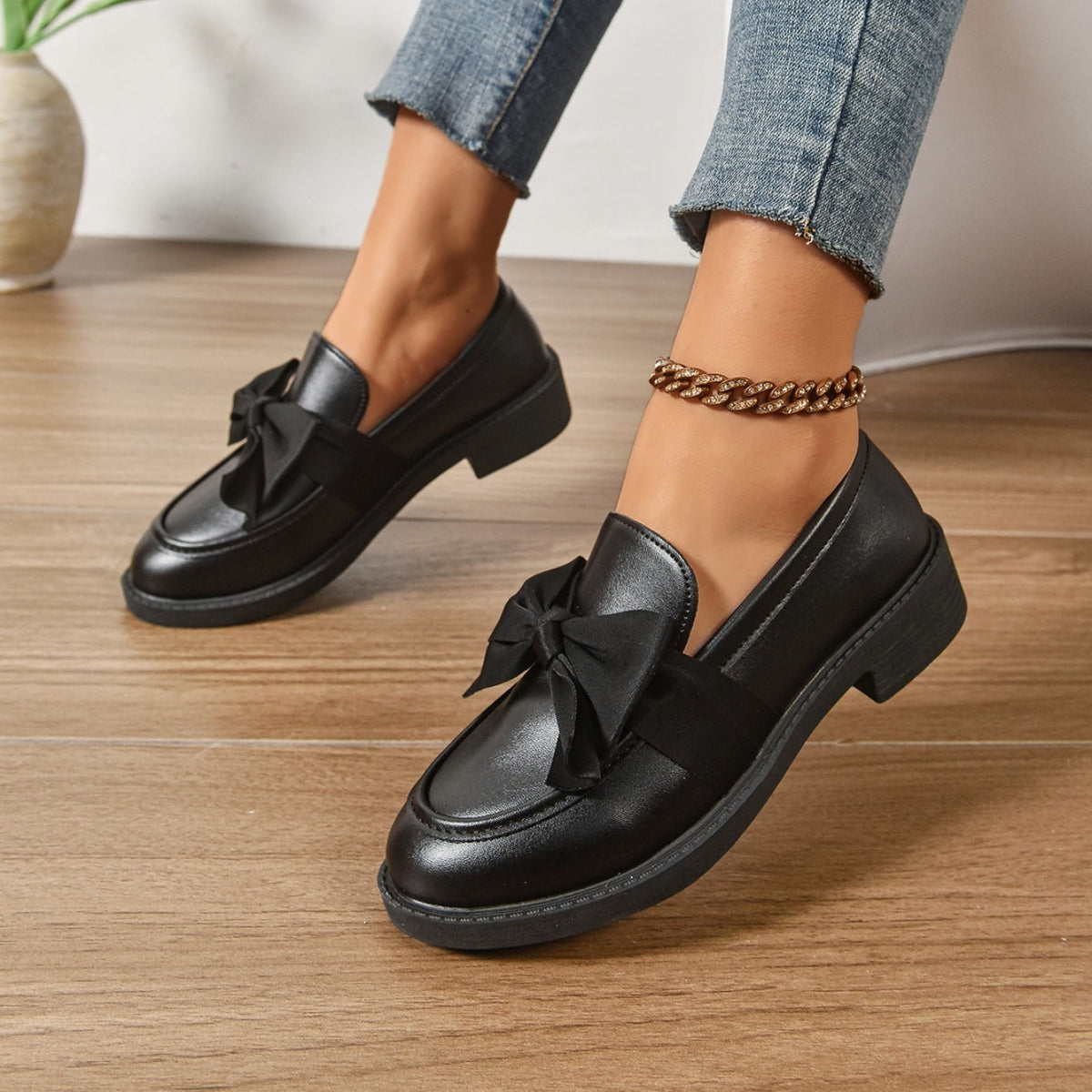 Brianna™ | Mocasines de charol con plataforma y lazo