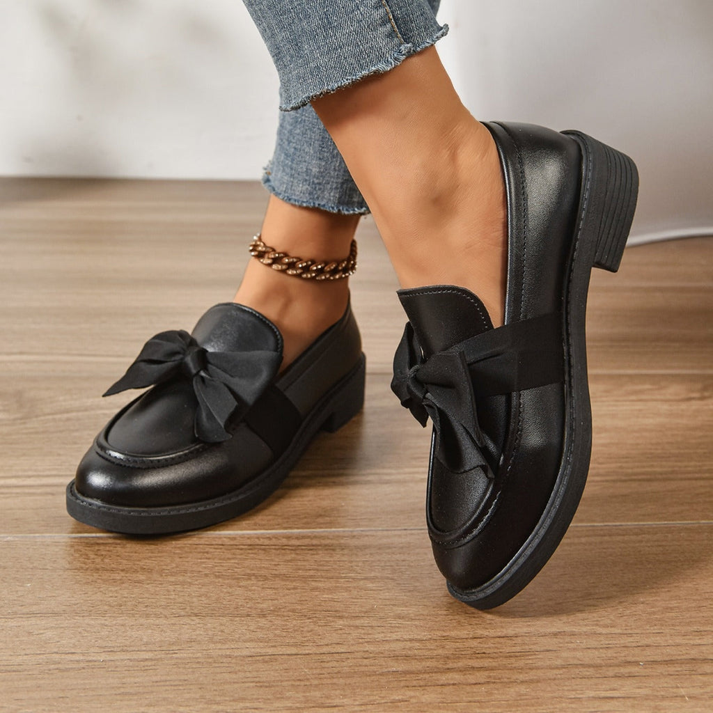 Brianna™ | Mocasines de charol con plataforma y lazo