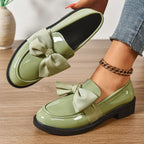 Brianna™ | Mocasines de charol con plataforma y lazo