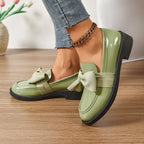 Brianna™ | Mocasines de charol con plataforma y lazo