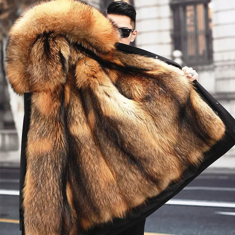 Beau™ | Parka larga de hombre forrada de pelo sintético
