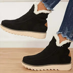 Alexa™ | Botas de invierno de ante con plataforma y forro de pelo