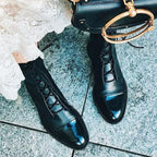 Sloane™ | Botines planos de piel con cordones
