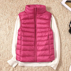 Leah™ | Chaleco de plumas con cuello alto y cremallera