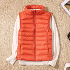 Leah™ | Chaleco de plumas con cuello alto y cremallera
