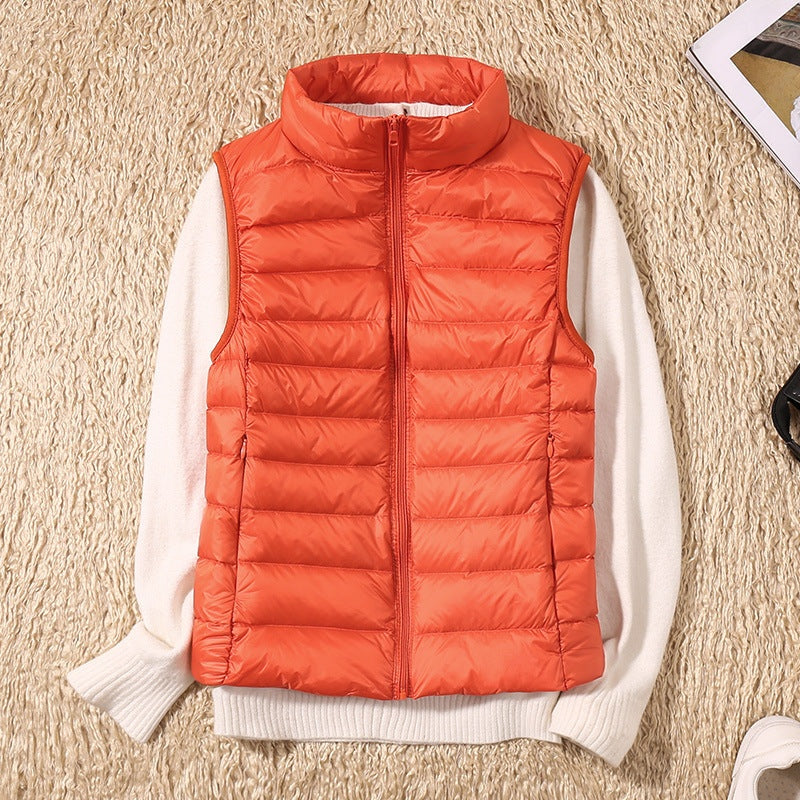 Leah™ | Chaleco de plumas con cuello alto y cremallera