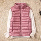 Leah™ | Chaleco de plumas con cuello alto y cremallera
