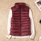 Leah™ | Chaleco de plumas con cuello alto y cremallera