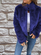 Mackenzie™ | Chaqueta corta de pelo sintético con cremallera