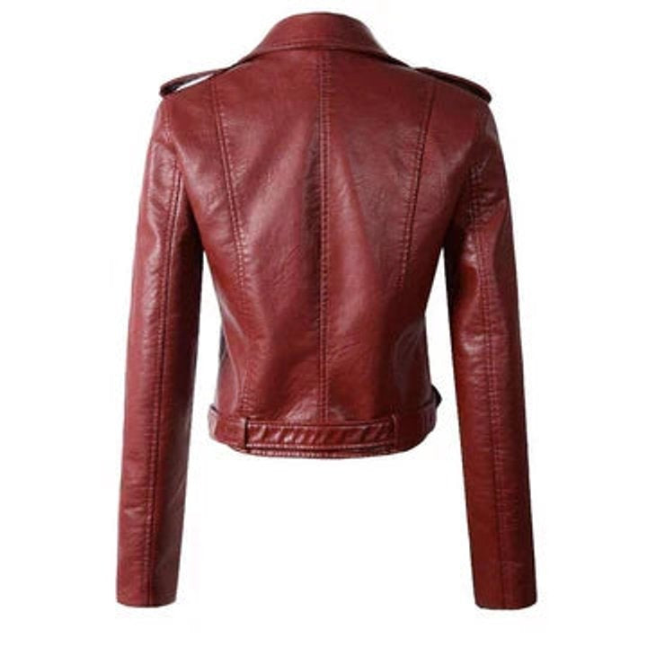 Margot™ | Chaqueta motera de piel sintética con cremallera asimétrica