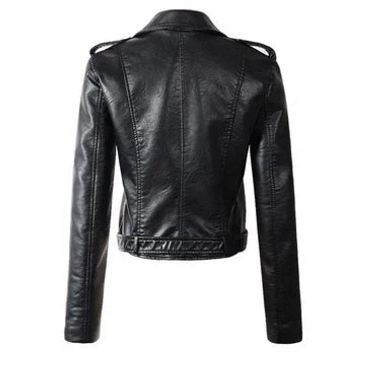 Margot™ | Chaqueta motera de piel sintética con cremallera asimétrica