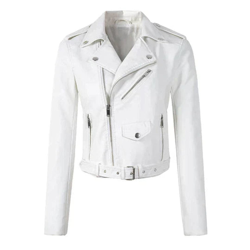 Margot™ | Chaqueta motera de piel sintética con cremallera asimétrica