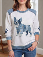 Zoey™ | Sudadera de cuello redondo con estampado de perro salchicha