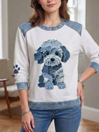 Zoey™ | Sudadera de cuello redondo con estampado de perro salchicha
