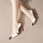 Leah™ | Zapatos de tacón stiletto bicolor con punta fina
