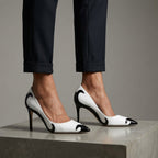 Leah™ | Zapatos de tacón stiletto bicolor con punta fina