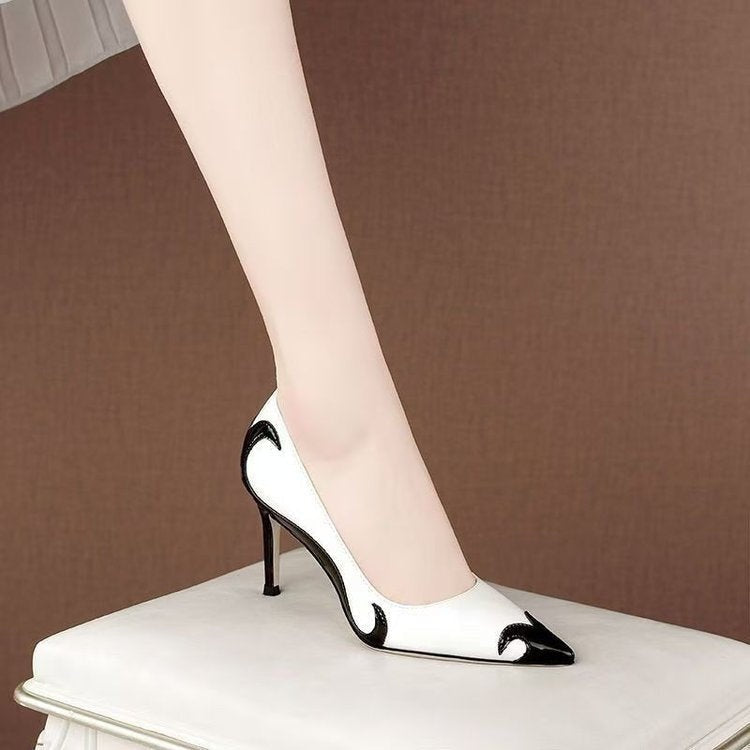 Leah™ | Zapatos de tacón stiletto bicolor con punta fina