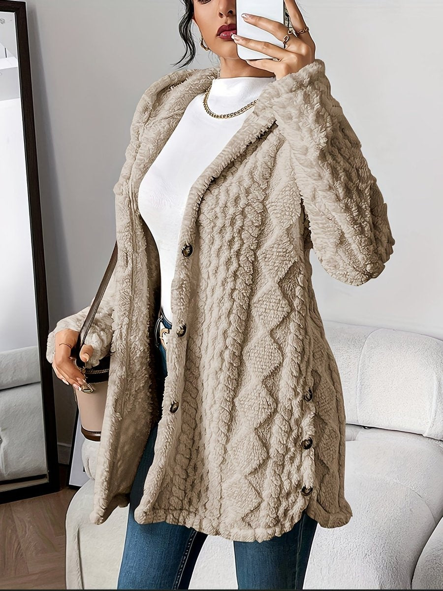 Lucy™ | Chaqueta polar oversize con capucha y botones