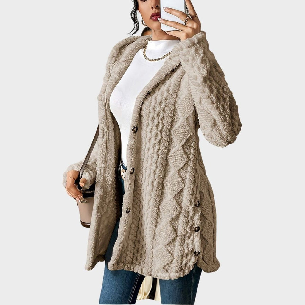 Lucy™ | Chaqueta polar oversize con capucha y botones