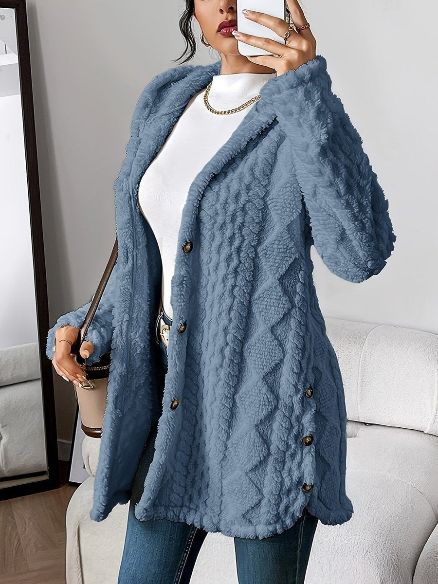 Lucy™ | Chaqueta polar oversize con capucha y botones