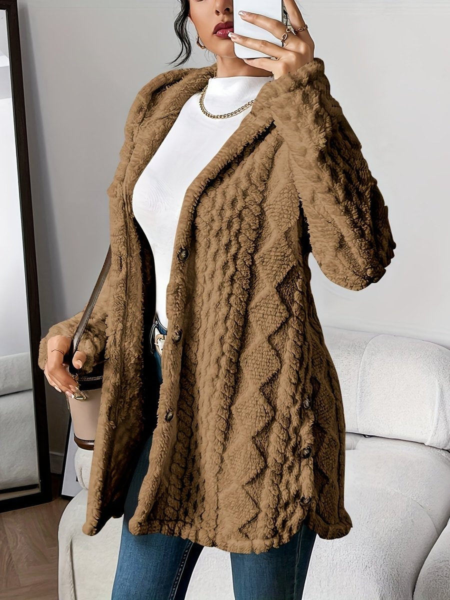 Lucy™ | Chaqueta polar oversize con capucha y botones