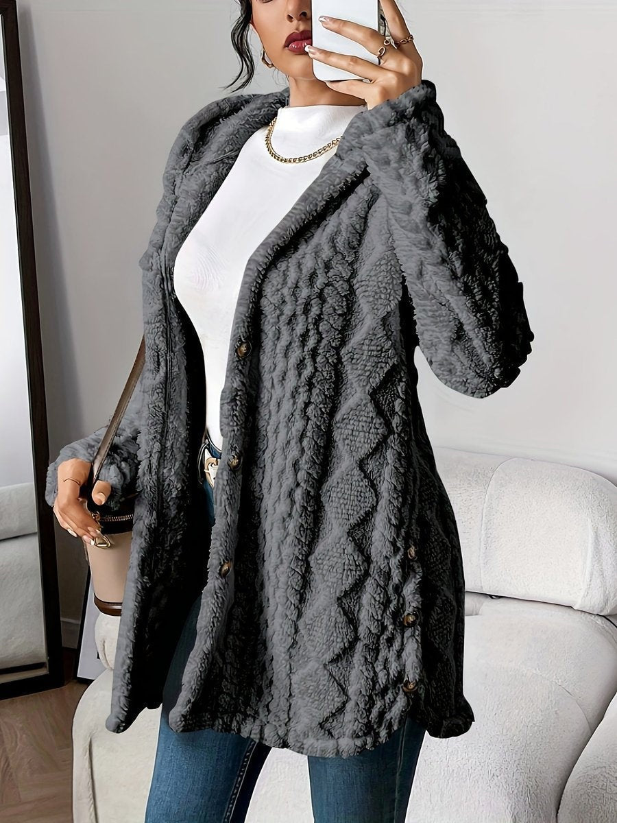 Lucy™ | Chaqueta polar oversize con capucha y botones