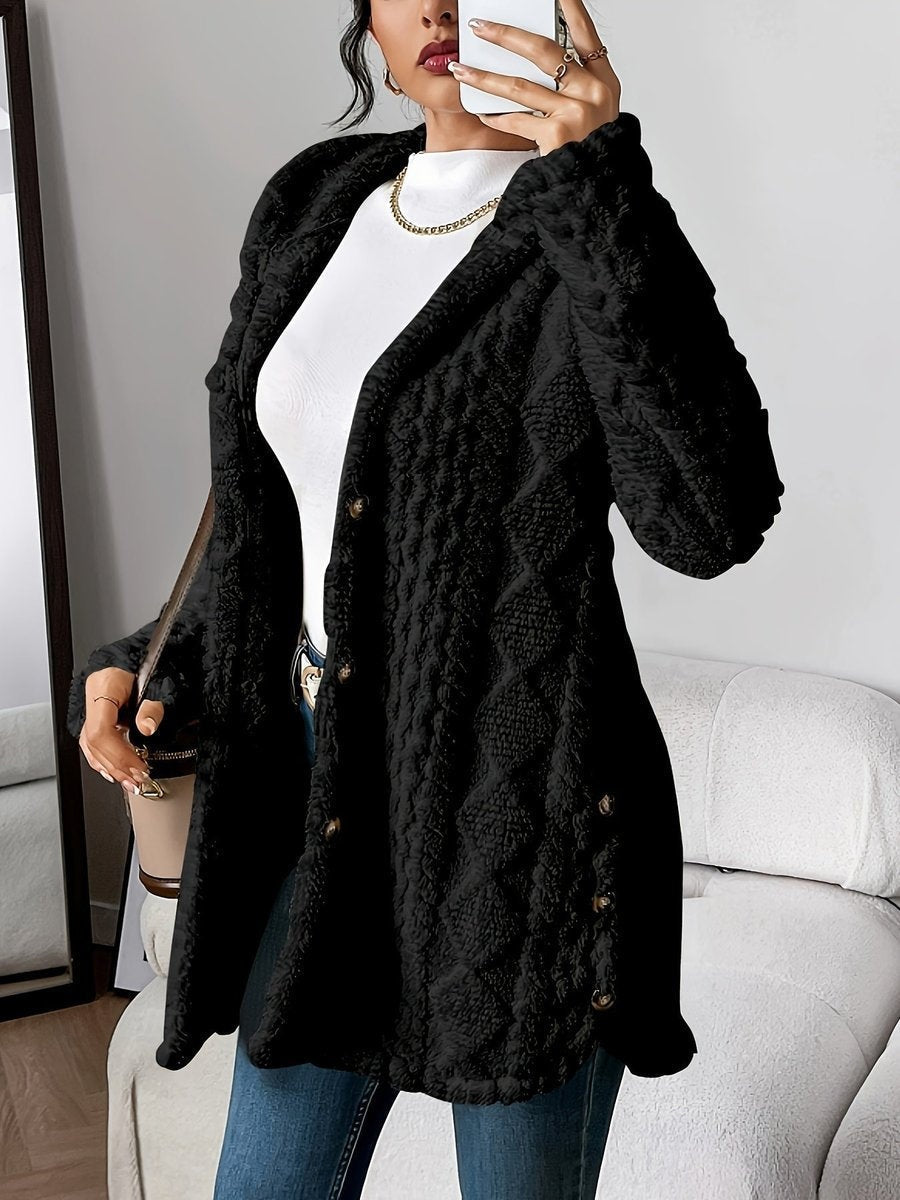 Lucy™ | Chaqueta polar oversize con capucha y botones