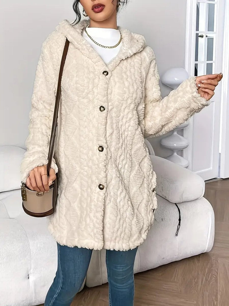 Lucy™ | Chaqueta polar oversize con capucha y botones