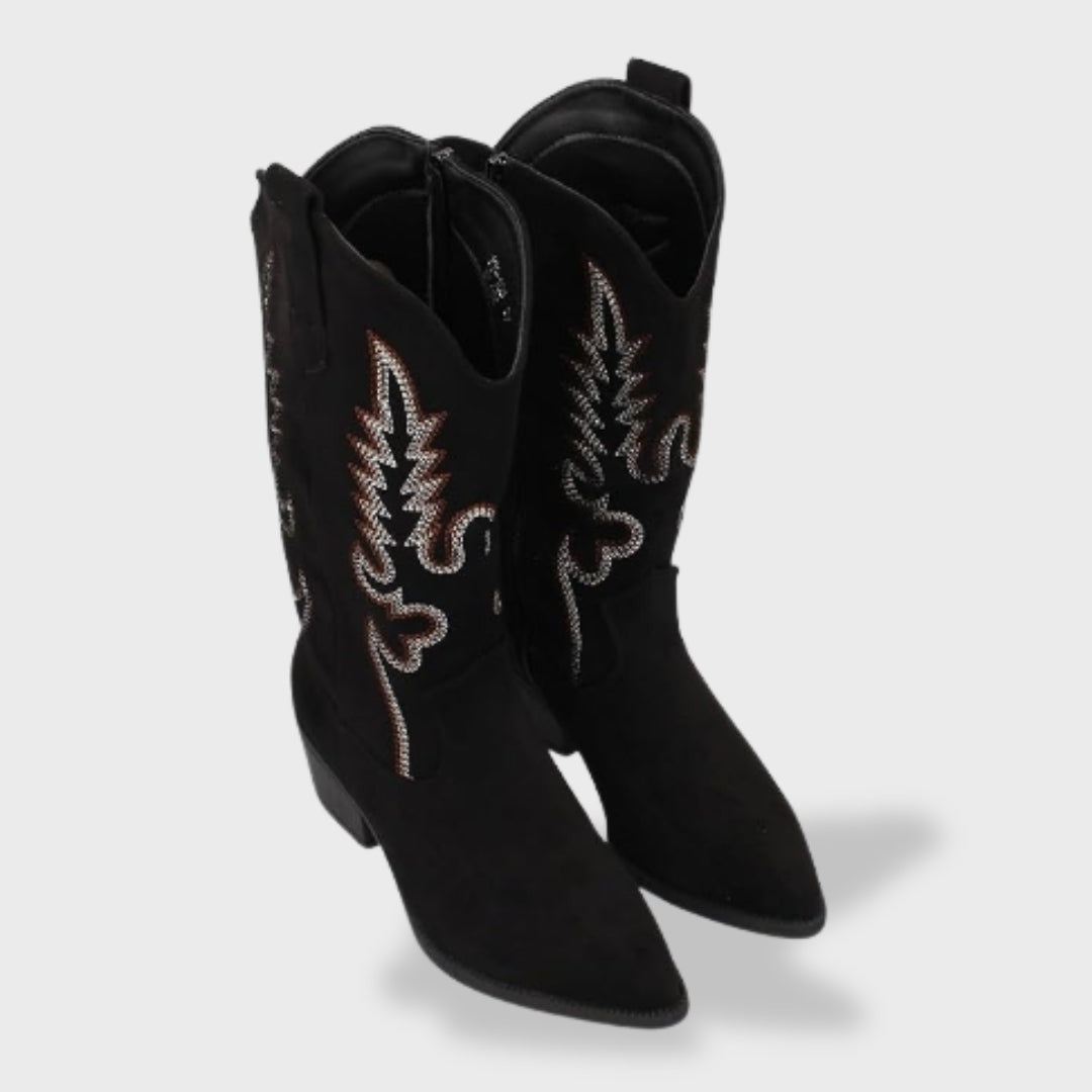 Melody™ | Botas camperas altas de ante con bordado western