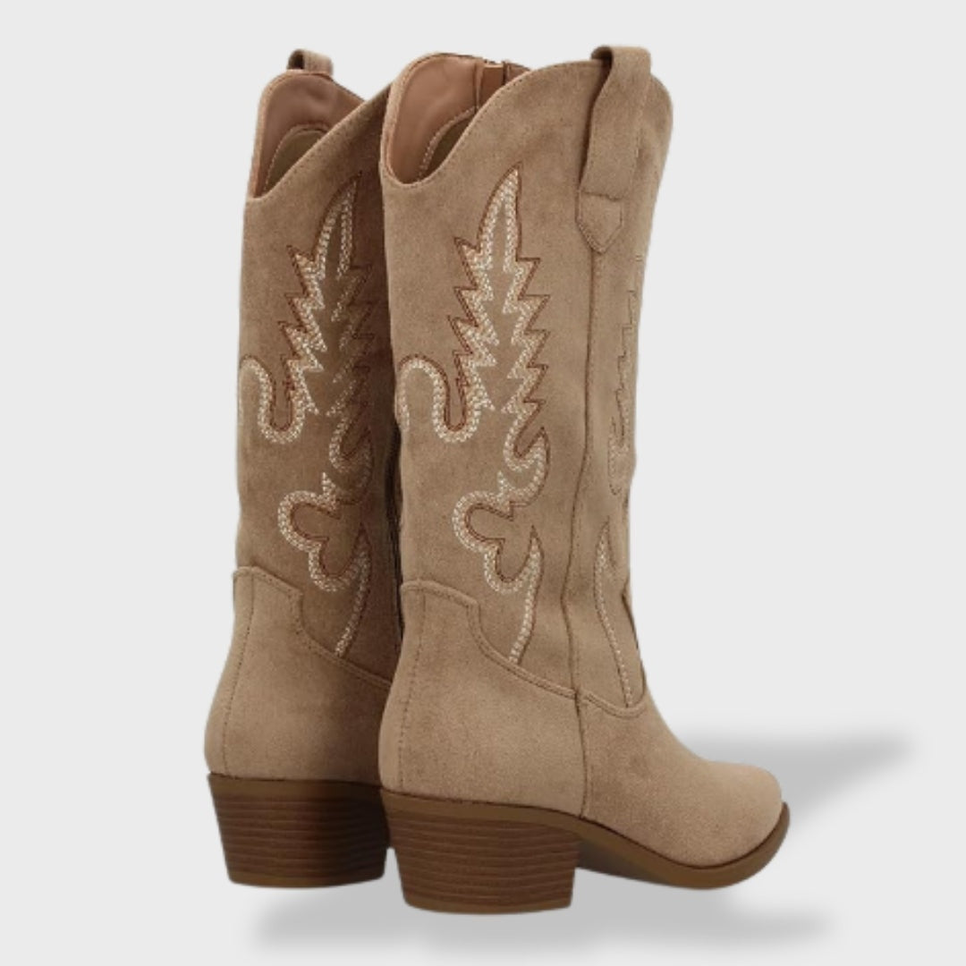 Melody™ | Botas camperas altas de ante con bordado western