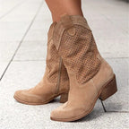 Sloane™ | Botas cowboy de ante perforado de caña media