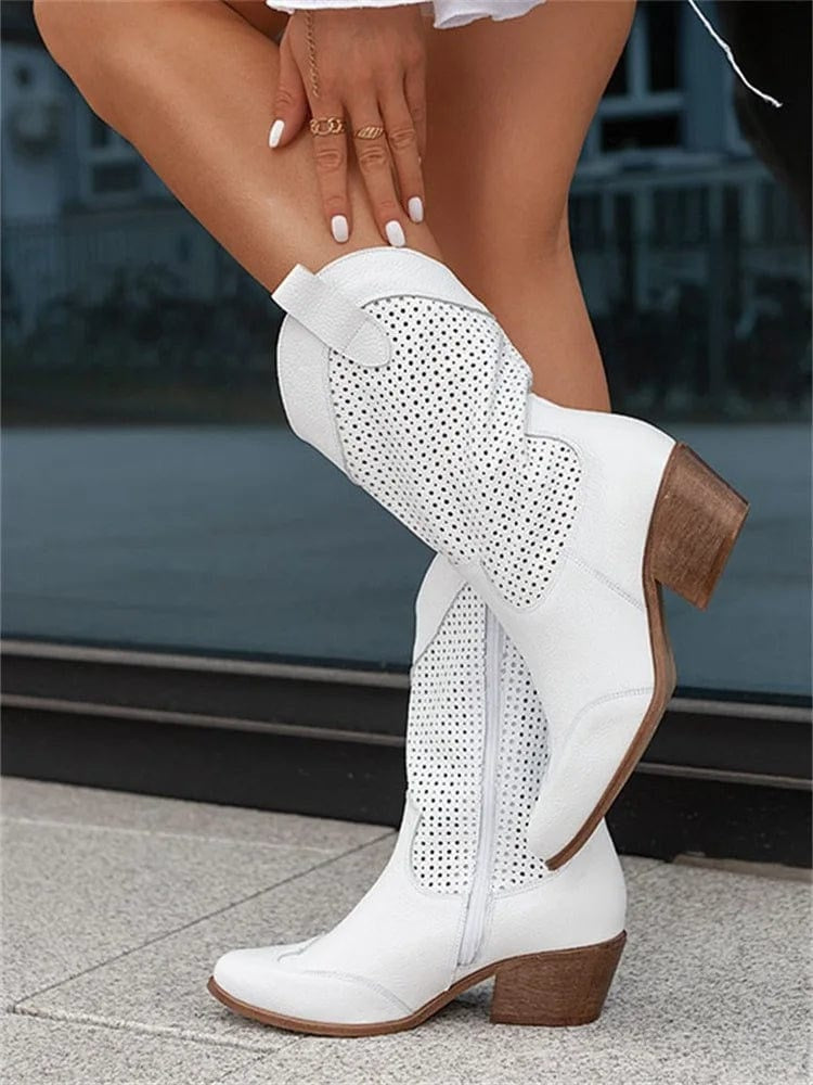 Sloane™ | Botas cowboy de ante perforado de caña media
