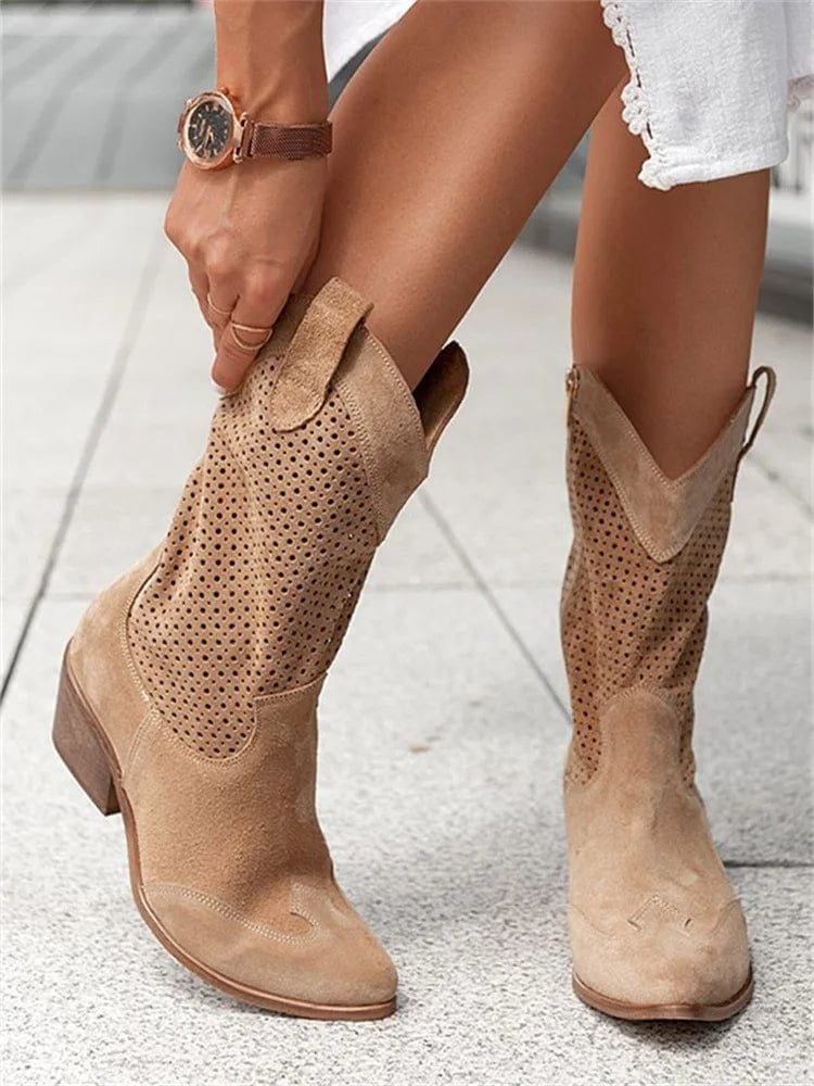 Sloane™ | Botas cowboy de ante perforado de caña media