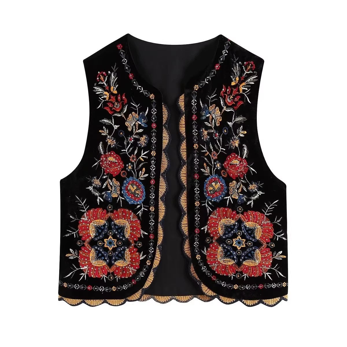 Ella™ | Chaleco boho con bordado floral