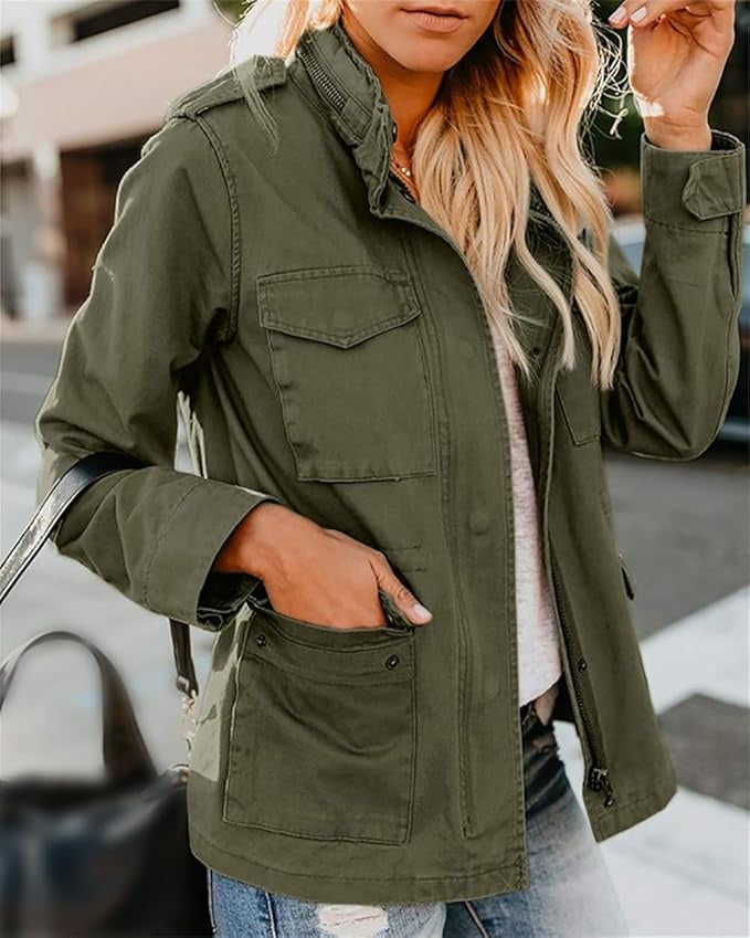 Joanna™ | Chaqueta militar utilitaria con múltiples bolsillos