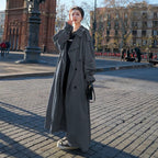 Audrey™ | Gabardina larga oversize cruzada con cinturón