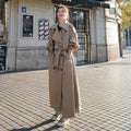 Audrey™ | Gabardina larga oversize cruzada con cinturón