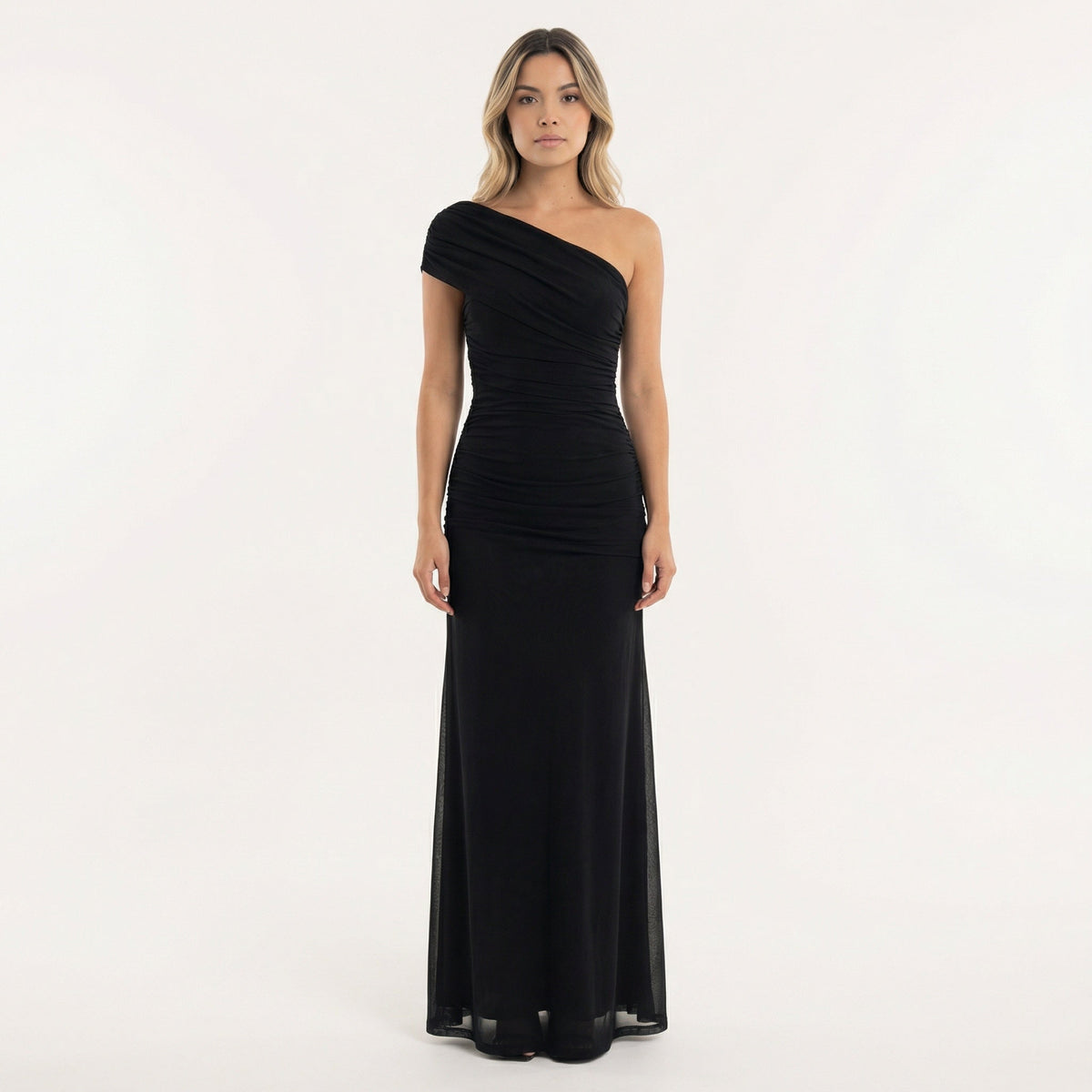 Josephine™ | Vestido largo de fiesta asimétrico con fruncido